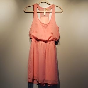 Pink Cinched Waist Flowy Dress